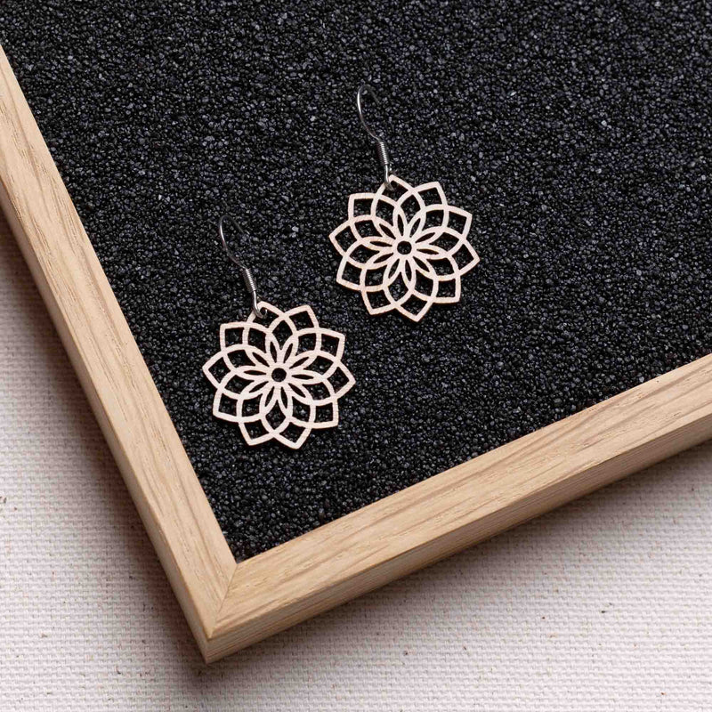 "Mandala" Wooden Earrings – feather-light, delicate, hypoallergenic — FEINFORMART