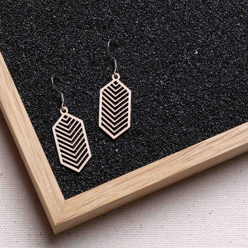 "Geometric" wooden earrings – feather-light, delicate, hypoallergenic — FEINFORMART