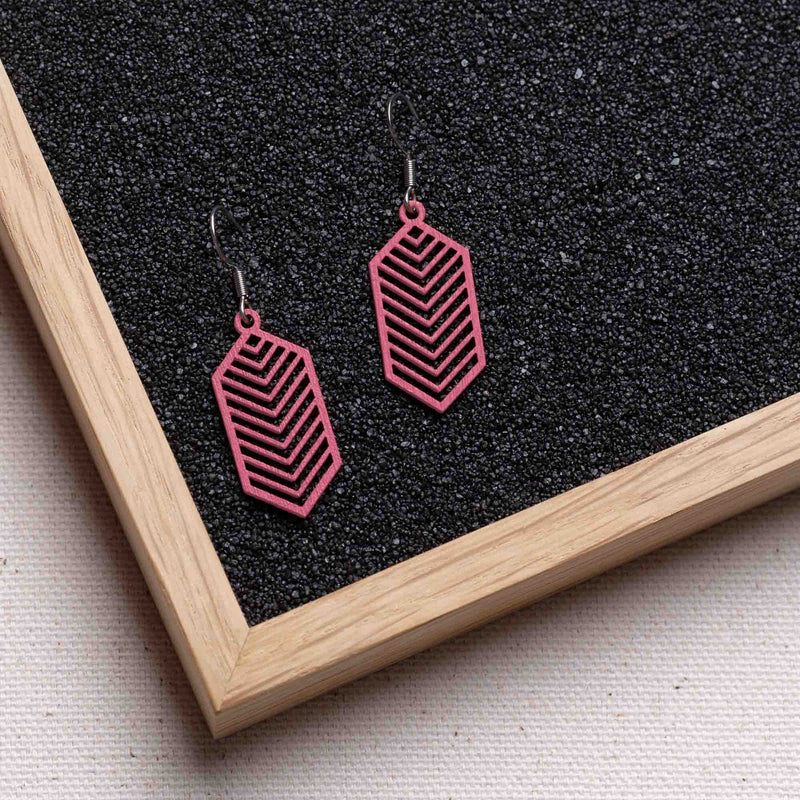 "Geometric" wooden earrings – feather-light, delicate, hypoallergenic — FEINFORMART