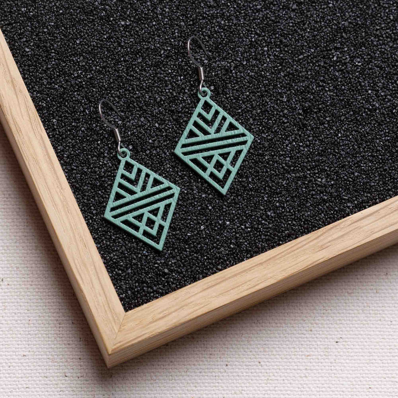 Tribal Echo Wooden Drop Earrings – feather-light, delicate, hypoallergenic — FEINFORMART