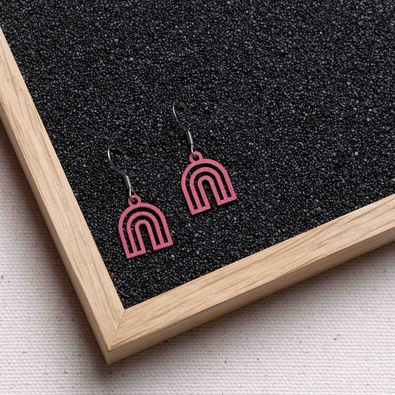 Rainbow Wooden Earrings - feather-light, delicate, hypoallergenic — FEINFORMART