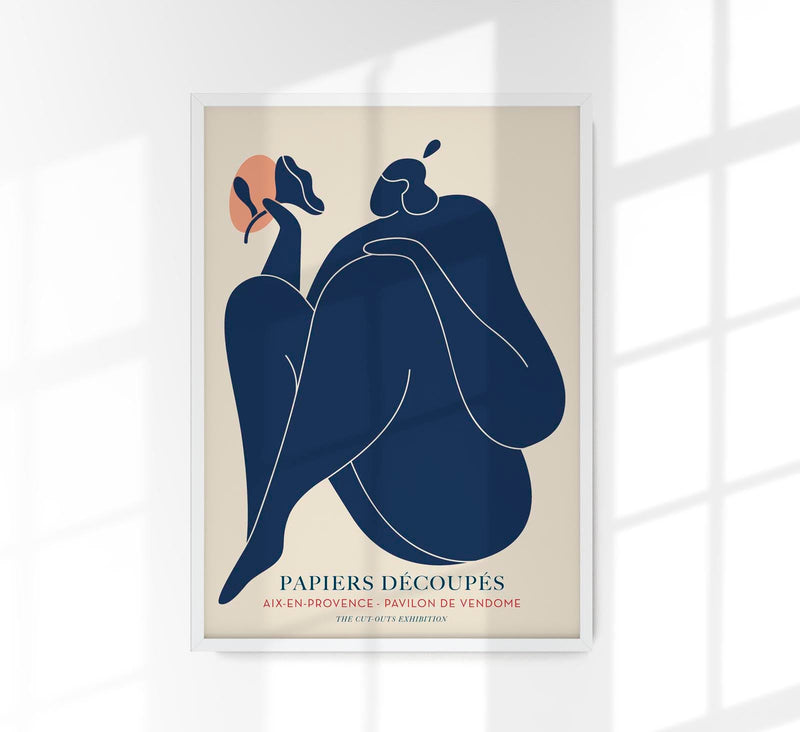 Woman with a Flower Papiers Découpés Art Poster – Handgefertigt Berlin — Patroa Studio
