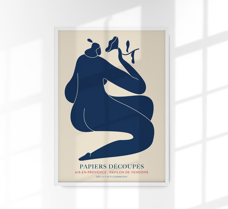 Woman with a Flower II – Papiers Découpés Art Poster | Fine Art Print | UV Resistant — Patroa Studio