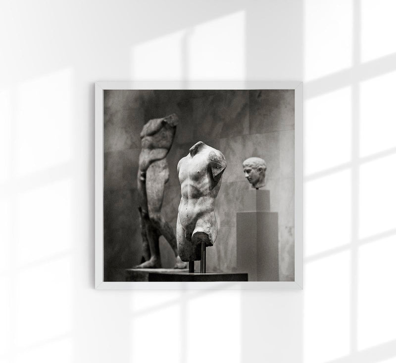 Marble Torso of a Youth Poster – Black and White Art Print — Patroa Studio