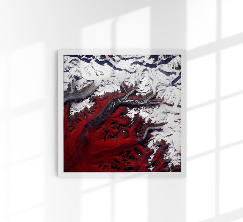 Glaciers Poster – Fotografie Rot-Weiß Quadrat — Patroa Studio