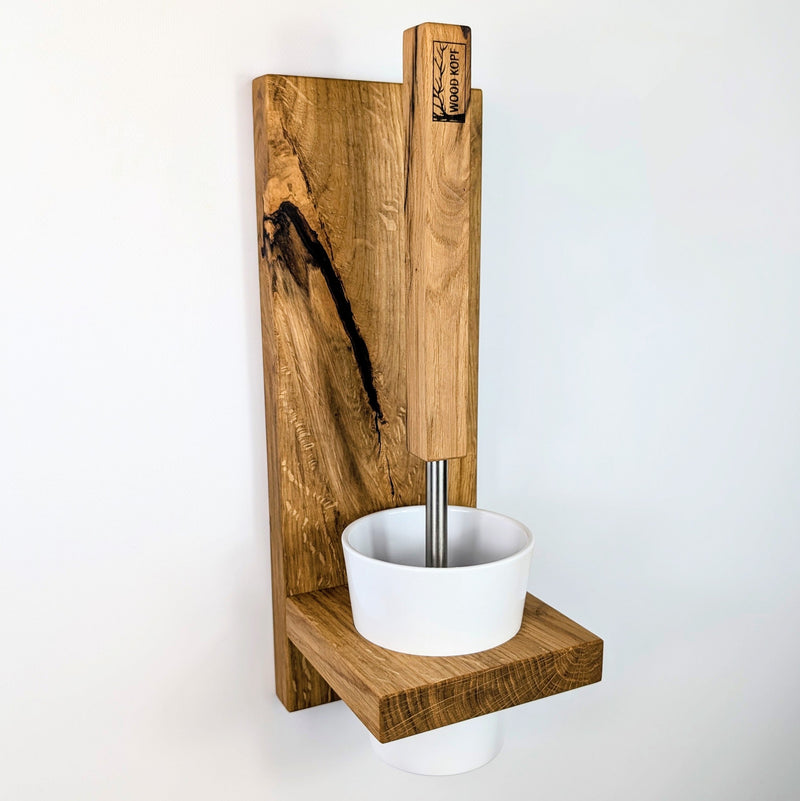 Toilettenbürstenhalter LARA Limited Edition Eichenholz Wandmontage — Woodkopf