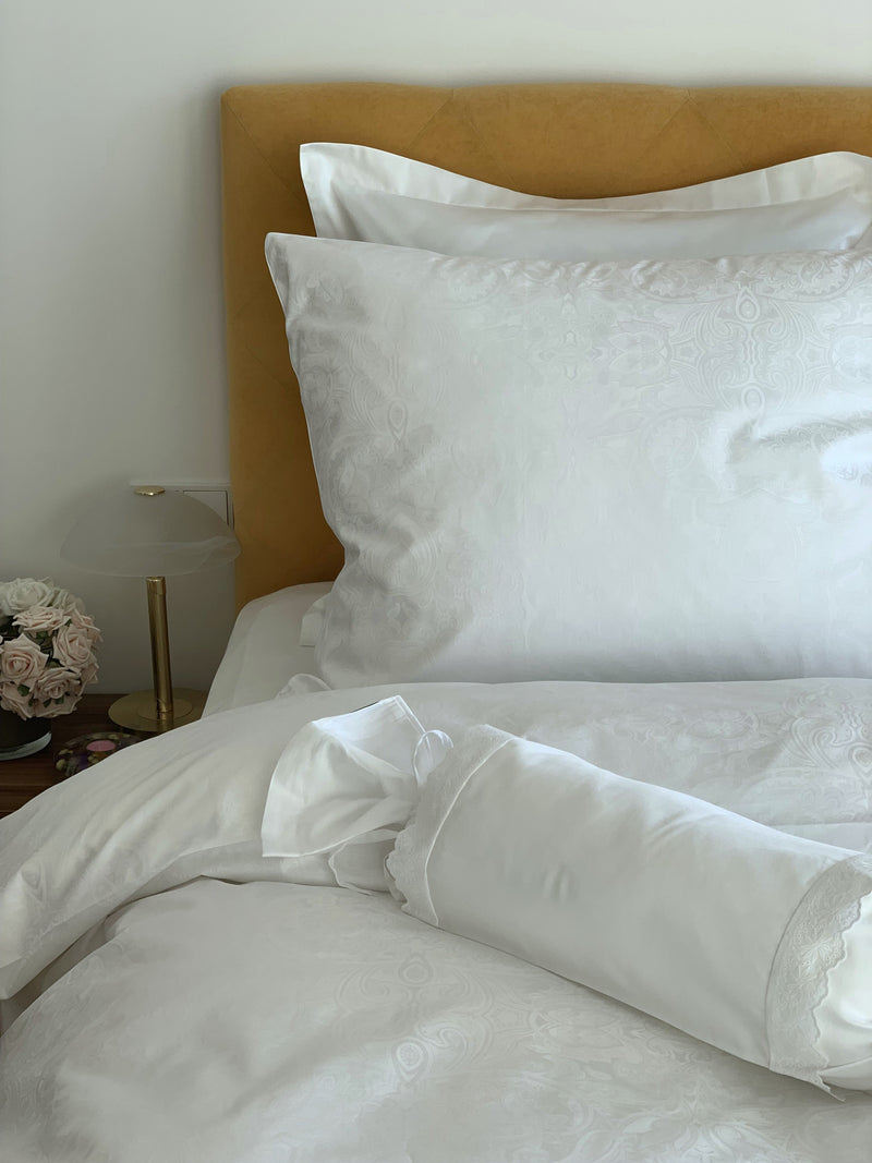 Damast Bettwäsche Set Paisley White 100% Baumwolle 700 TC Made in Austria — von der Thannen Luxury Bedding