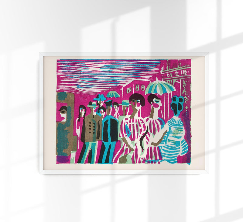 Kawakami Ginza Street Fine Art Poster – Sosaku Hanga Art Print — Patroa Studio
