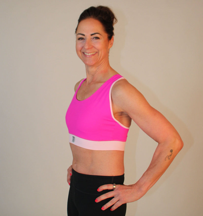 Sports Bra Pink Panther – Strong Support, ECONYL® Recycling, Elastic Underbust Band — BODY Guard Activewear