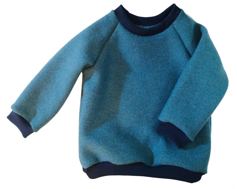 Organic Wool Jumper in Boiled Wool - Blue for Babies & Kids — Liebewicht