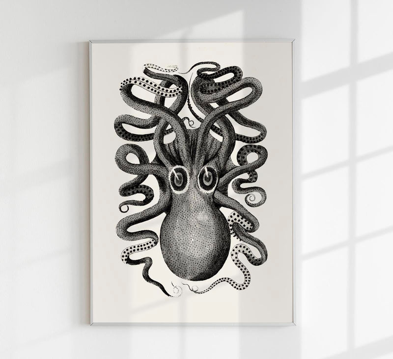 Octopus Front Antique Print – Art Print Octopus — Patroa Studio