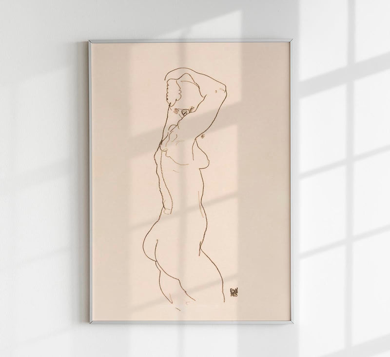 Naked Woman Nr. 1 by Egon Schiele – Kunstdruck Poster — Patroa Studio