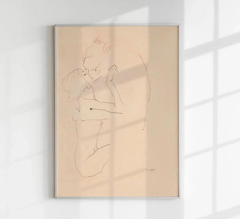 The Kiss by Egon Schiele – Kunstdruck Archivtinte auf Papier oder Canvas — Patroa Studio