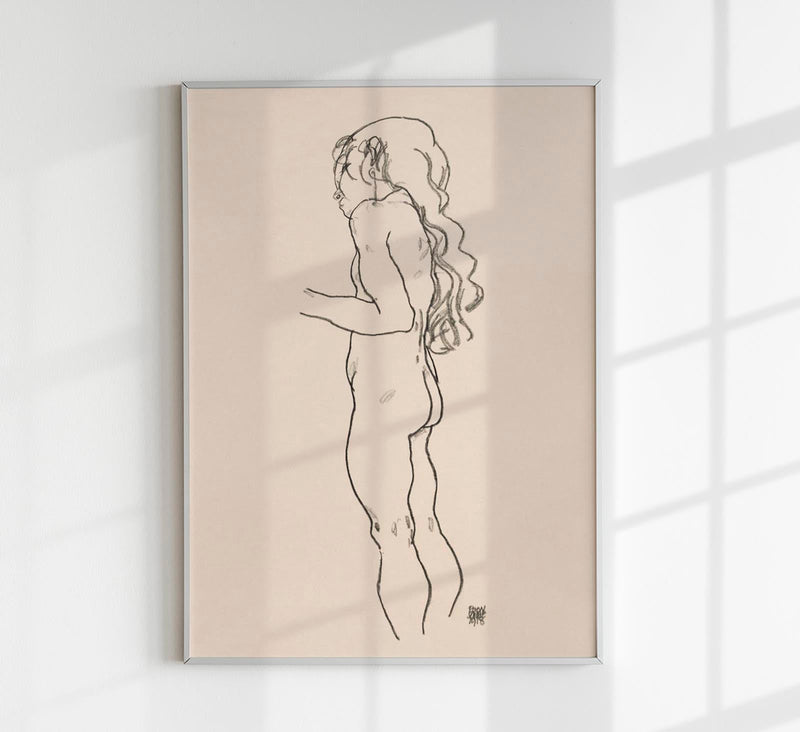 Standing Nude Girl by Egon Schiele – Kunstdruck Patroa Studio — Patroa Studio