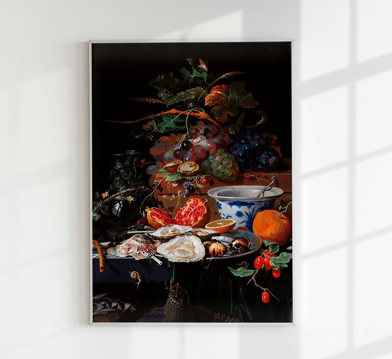 Fruits and Oysters by Abraham Mignon Botanical Poster – Barockes Stillleben Fine Art Print — Patroa Studio