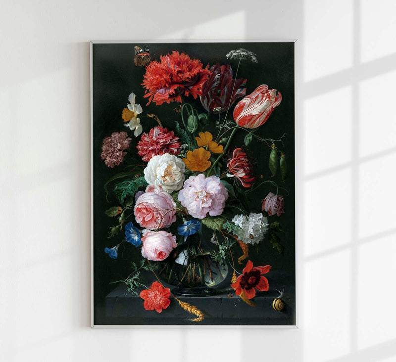 Still Life with Flowers in a Glass Vase – Fine Art Print | UV-resistant | Atelier Print — Patroa Studio