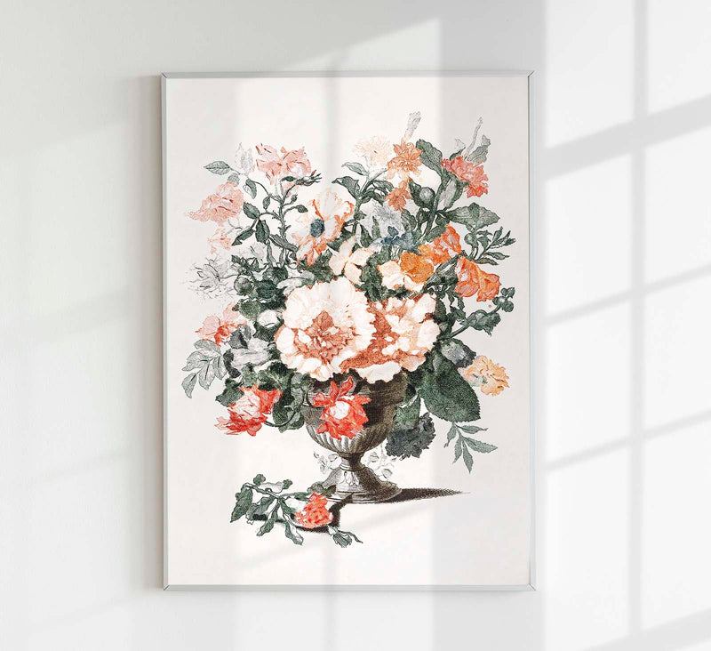 Stone Vase with Flowers no 2 – Botanical Art Print by Johan Teyler — Patroa Studio