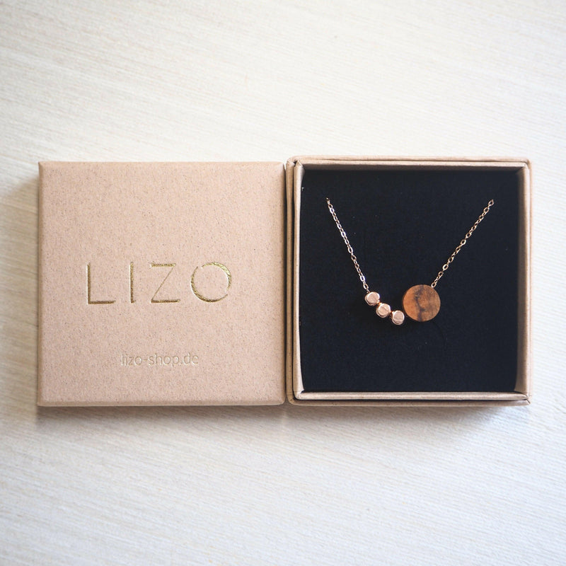 Short Necklace Olive Wood & Stainless Steel – handcrafted in Cologne — LIZO