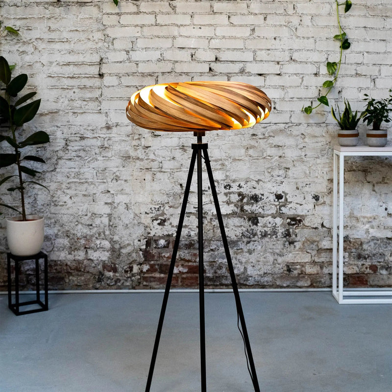 Veneria Floor Lamp Amboyna Wood 60cm Handcrafted Warm Light — Gofurnit