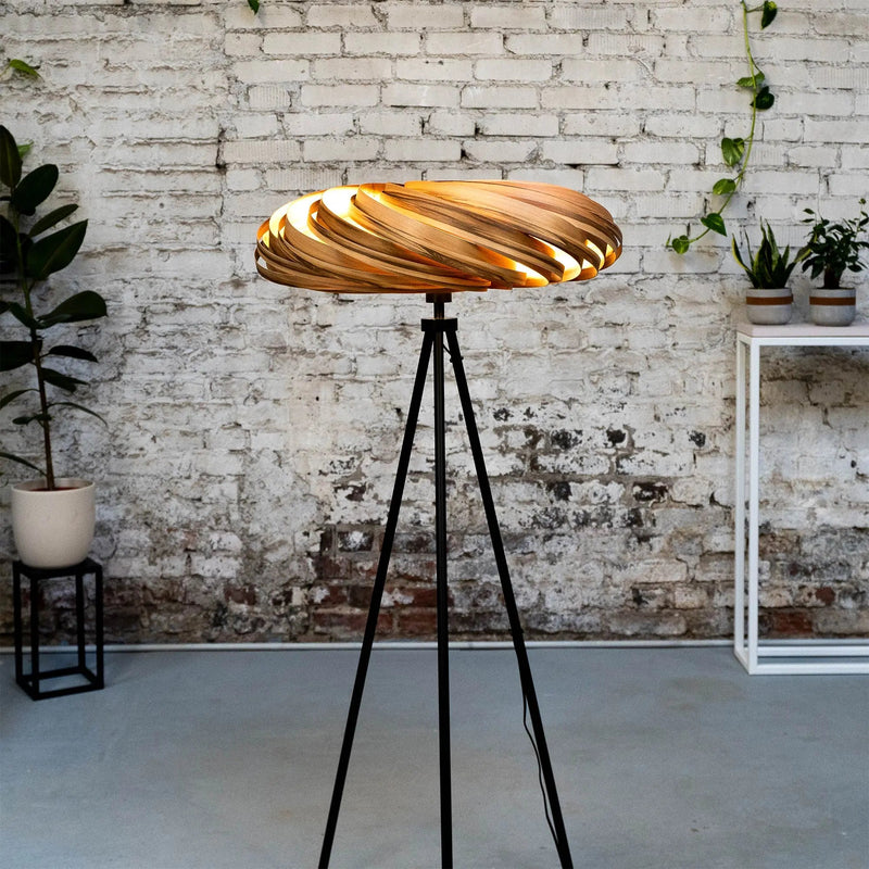 Veneria Floor Lamp Amber Tree Wood 70cm Handmade — Gofurnit