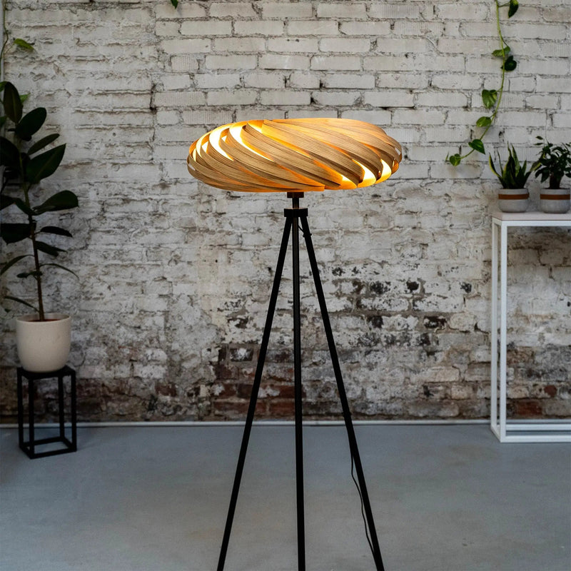 Veneria Floor Lamp Oak Wood 60cm Handmade Warm Light — Gofurnit