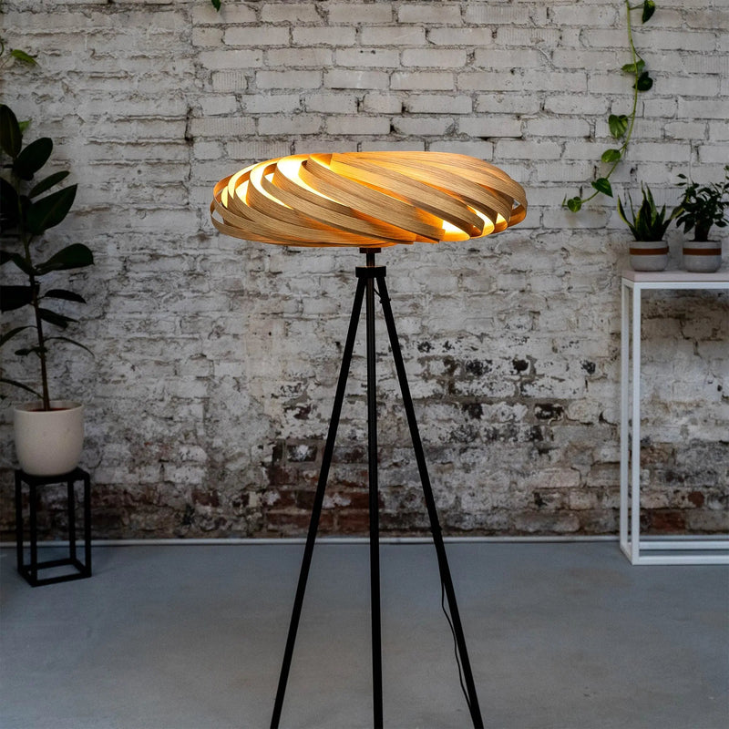 Veneria Floor Lamp Oak Wood 70cm Handmade Warm Light — Gofurnit