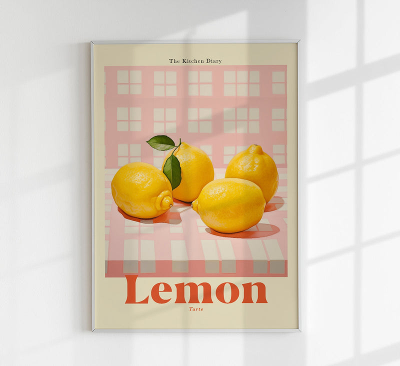 The Kitchen Diary: Lemon Tarte Fine Art Poster – UV-beständig, handgefertigt — Patroa Studio