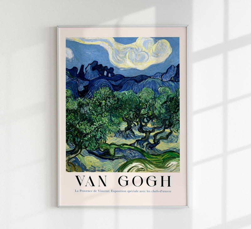 Olive Trees with the Alpilles in the Background Art Poster by Van Gogh – Fine Art Print UV-beständig — Patroa Studio