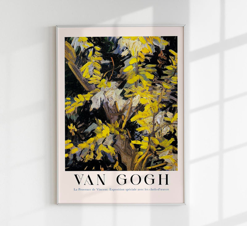Blossoming Acacia Branches Exhibition Art Poster – Van Gogh Fine Art Print — Patroa Studio