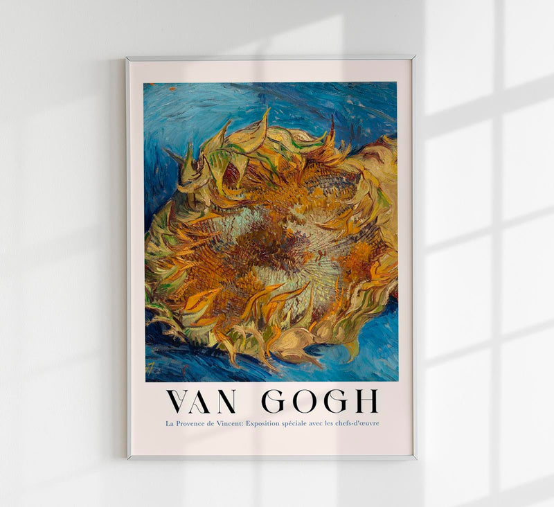 Sunflower in Blue – Exhibition Art Poster by Van Gogh | Kunstdruck | moderne Neuinterpretation — Patroa Studio