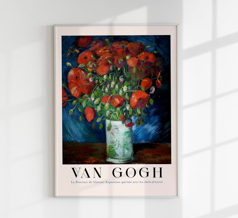 Vase with Poppies by Van Gogh – UV-beständiger Fine Art Print | Florale Ausstellungsgrafik — Patroa Studio