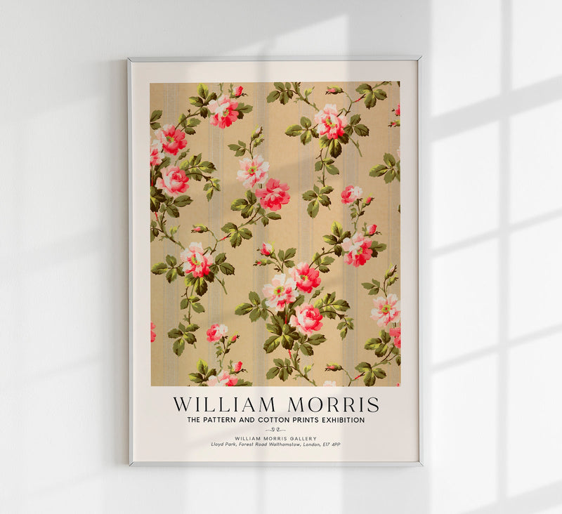 William Morris Vintage Rose Wallpaper Art Exhibition Poster – Handgedruckt Berlin — Patroa Studio