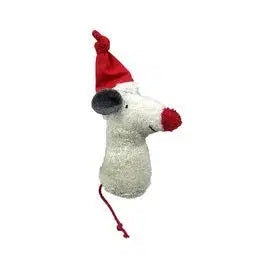 Organic Cotton Rattle "Christmas Mouse" – 100% Organic Cotton (GOTS) | Corn Fiber Filling | Handmade in Germany — Pat & Patty