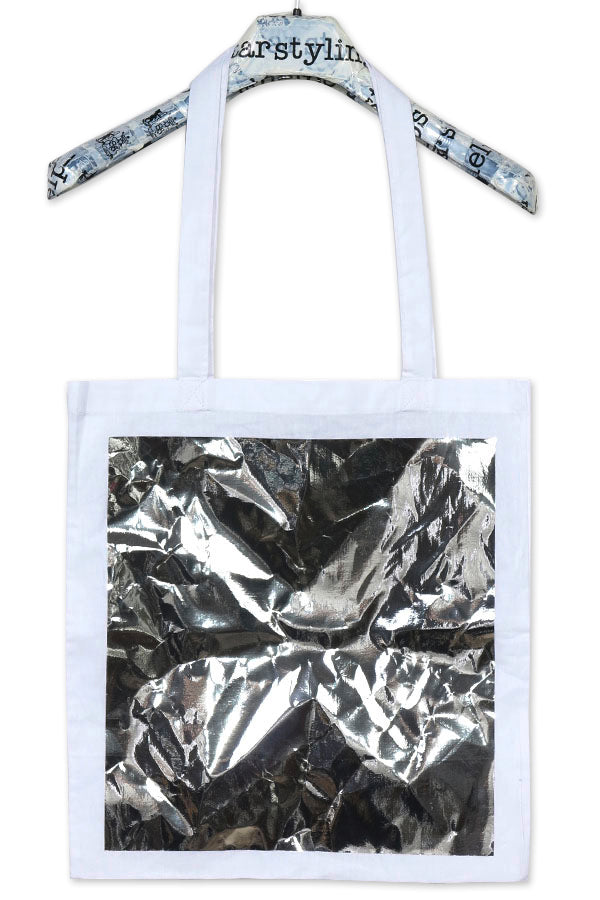 Big Square Tote – Cotton with Metallic Square — starstyling