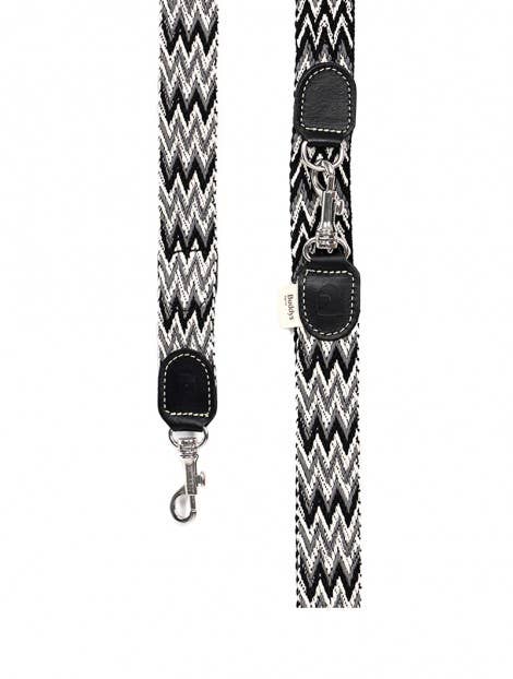 Buddys Dogwear Black Peruvian Leash 2 m adjustable cotton leather — BUDDY.