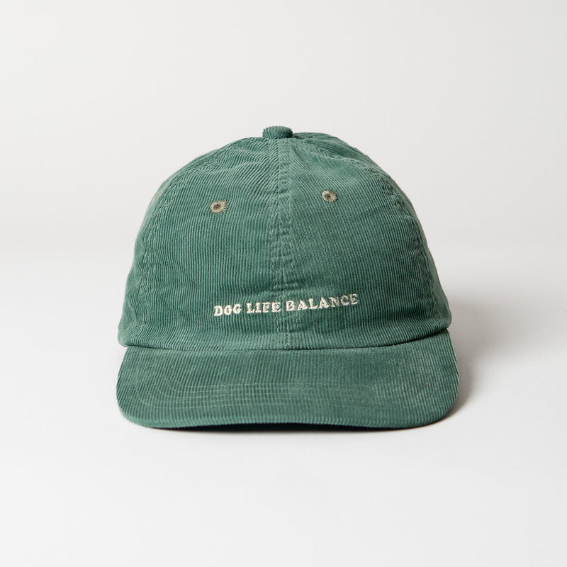 arrel Dog Life Balance Premium Cord Dad Cap Green & Cream — arrel - responsible apparel