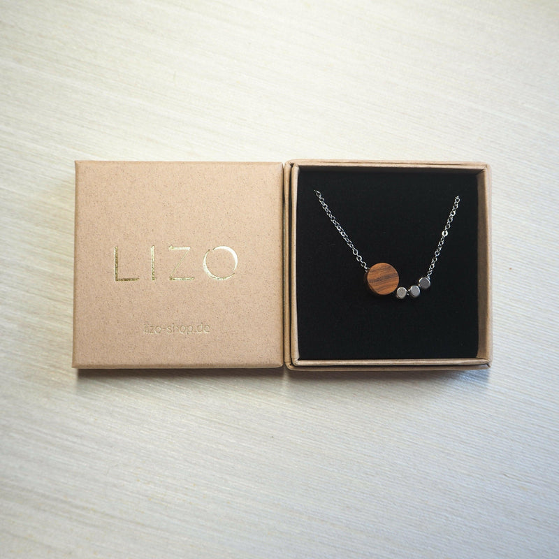 Short Necklace Olive Wood & Stainless Steel – handcrafted in Cologne — LIZO