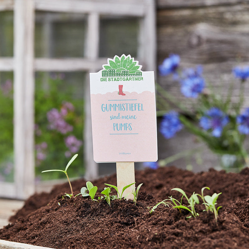 Seed Greeting "Wellington Boots Are My High Heels" - Wildflower Meadow Seeds from Die Stadtgärtner — Die Stadtgärtner