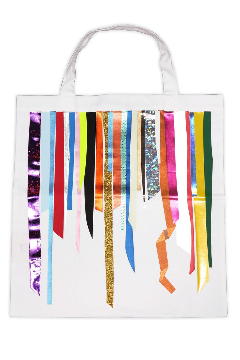Foil Stripes Big Bag – 100% Cotton Multicolor Shopper Bag — starstyling