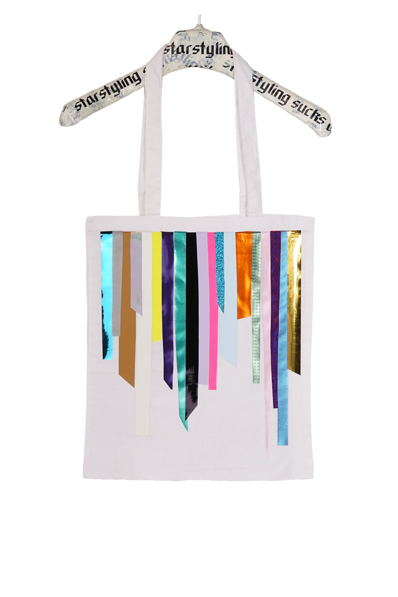 Foil Stripes Tote Bag – Multilayer Foil Print Handmade — starstyling