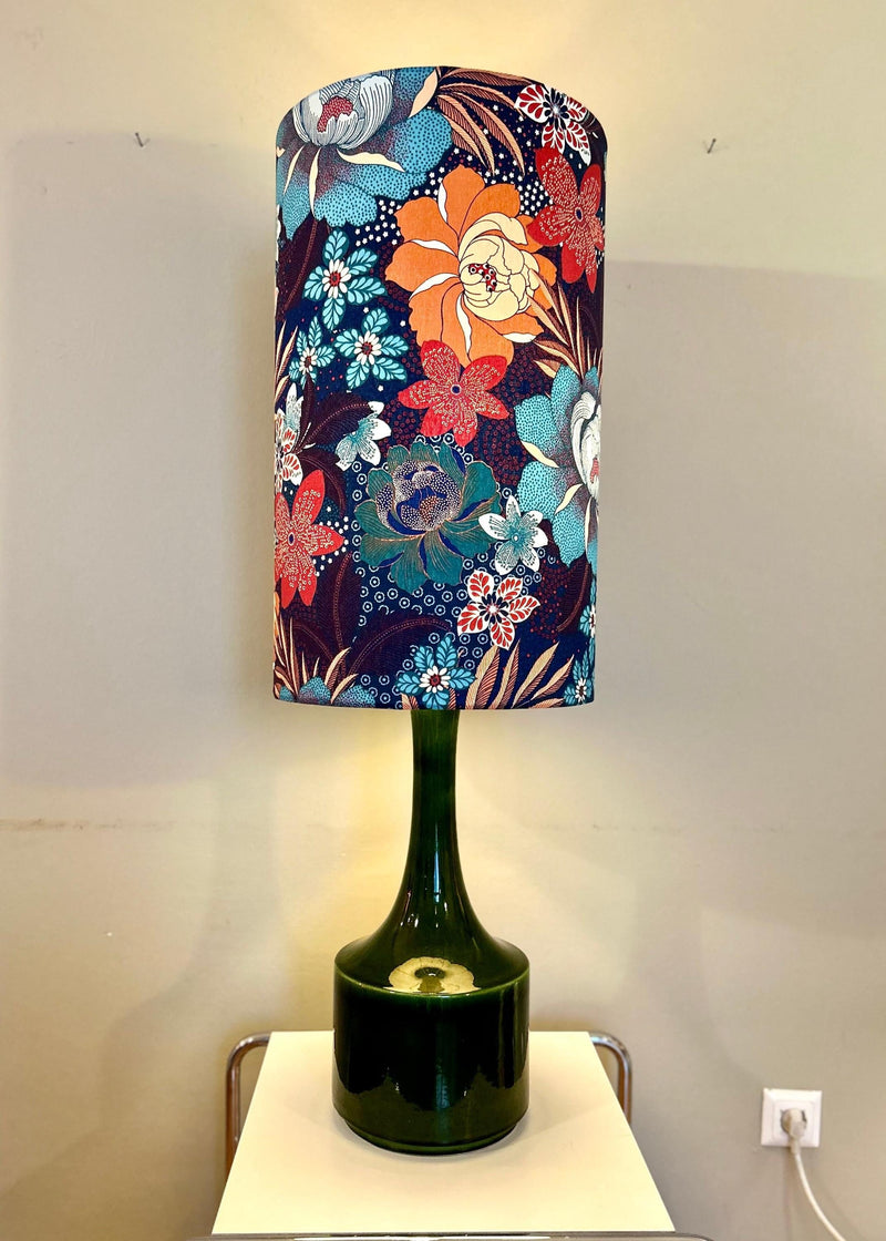 Vintage Kunstkeramik-Lampe – Bodenlampe Grün glasiert Mid Century Design — Roomlight Studio