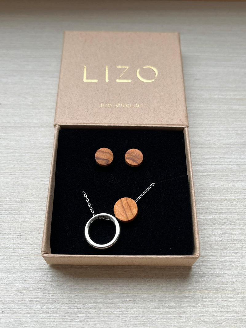 Necklace Olive Wood & Circle – Handmade in Cologne — LIZO