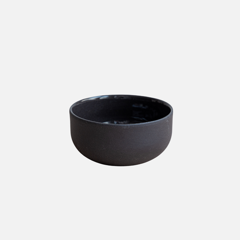 KUMO Cappuccino Tasse Grau/Schwarz handgedreht ca. 220 ml Steinzeug — Mura Mura Ceramics