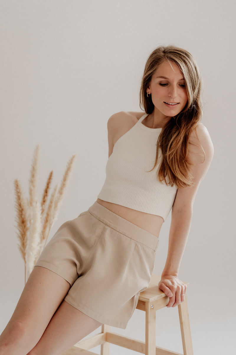 Shorts LIA – Tencel | Beige | Elegant & nachhaltig — Marenika