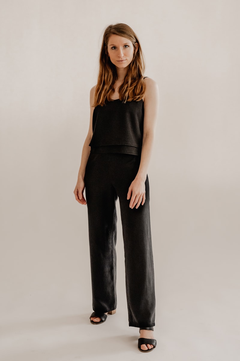 Marlene Trousers LENI Tencel Black – Elegant comfort, sustainable — Marenika