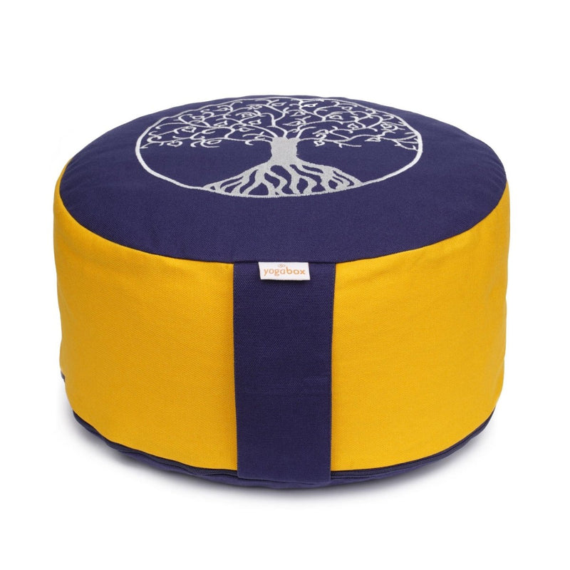 Meditationskissen Glückssitz® Lebensbaum – Baumwolle & Buchweizenschalen — YOVANA GmbH • yogabox.de