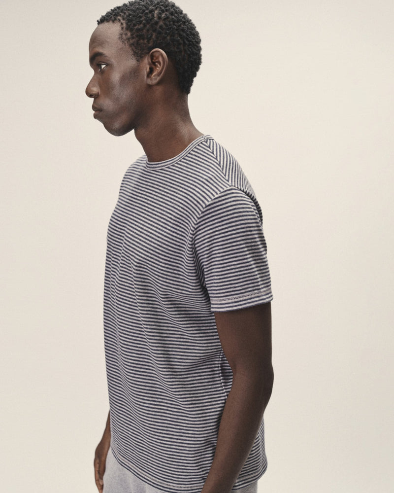 Men's Striped T-Shirt Regular Fit – Organic Cotton & Recycled Polyester — WOTE