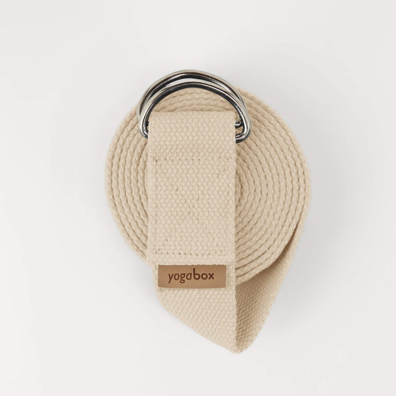 Yoga strap with D-rings – 100% cotton, regionally produced — YOVANA GmbH • yogabox.de
