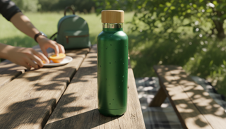 Eine stilvolle Frau trägt ein hochwertiges Kleidungsstück aus fairer und nachhaltiger Produktion in Europa.