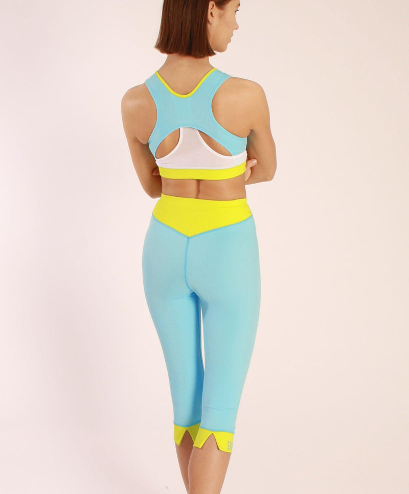 Capri Stratoni Pale Blue – ¾ Sports Trousers High Waist | ECONYL® Contrast Waistband — Ansicht 7